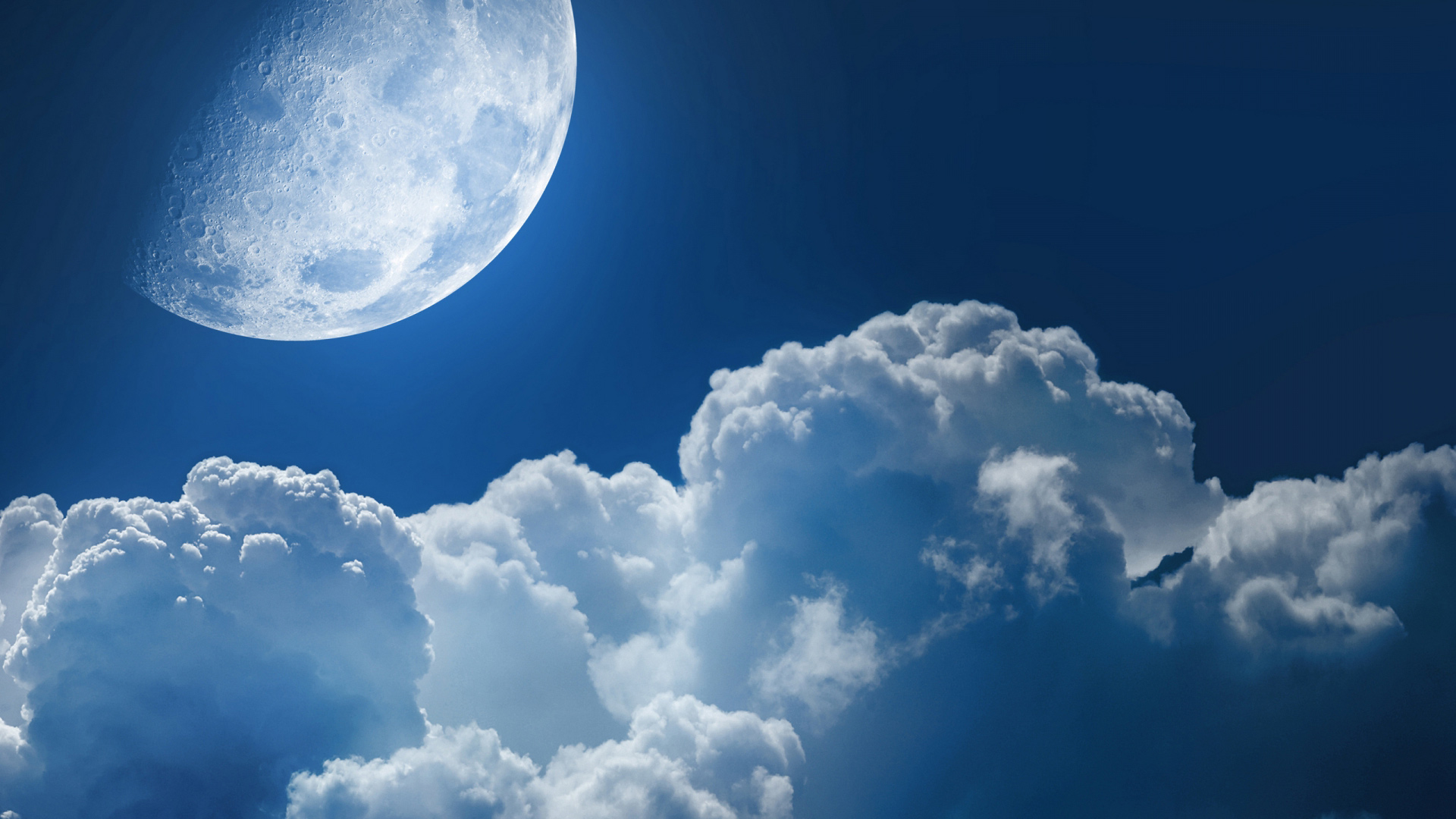 Обои Луна и облака, картинки - Обои для рабочего стола Луна и облака фото  из альбома: (космос)